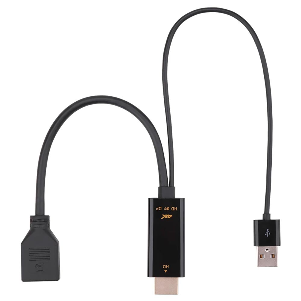 Cabo Adaptador HDMI Macho para displayPort Fêmea / USB 2.0 Macho - 4K H146