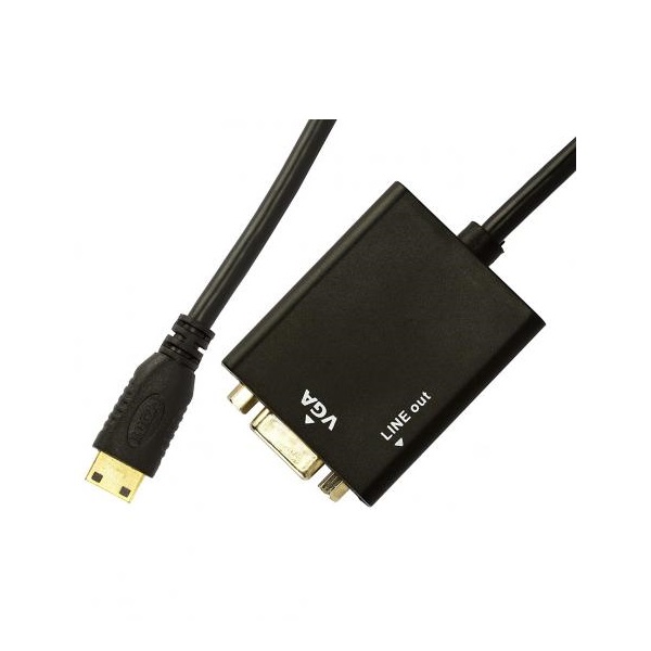 Cabo Adaptador Mini HDMI para VGA com Áudio - Preto
