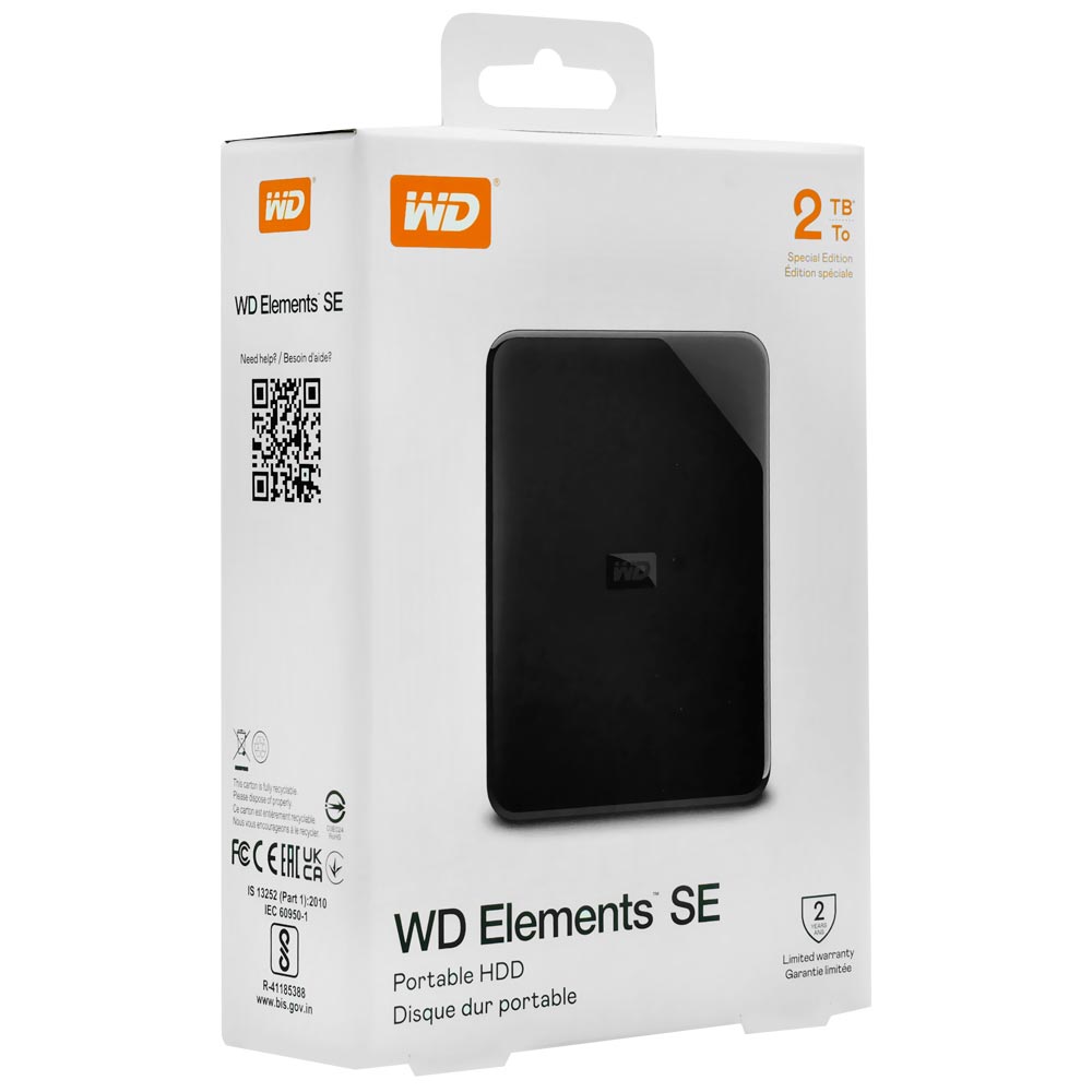 HD Externo Western Digital 2TB WD Elements SE 2.5" WDBEPK0020BBK-WESN - Preto