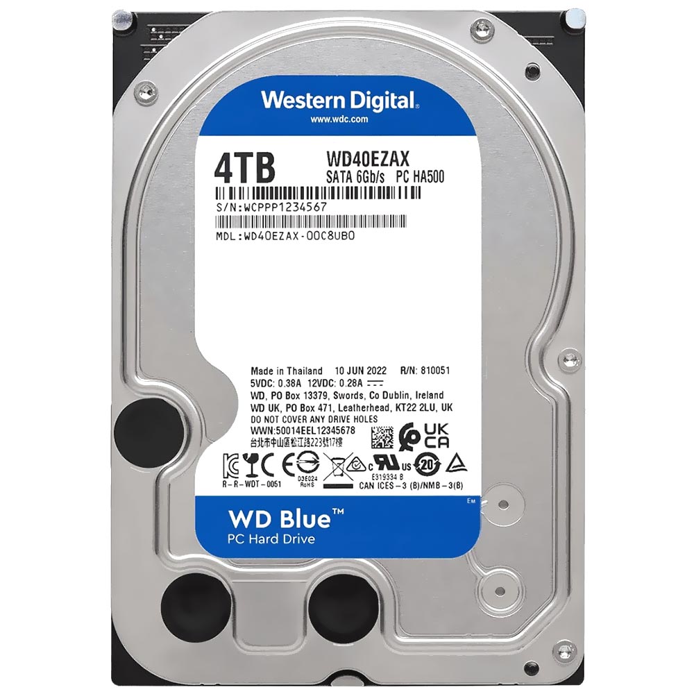 HD Western Digital 4TB WD Blue 3.5" SATA 3 5400RPM - WD40EZAX