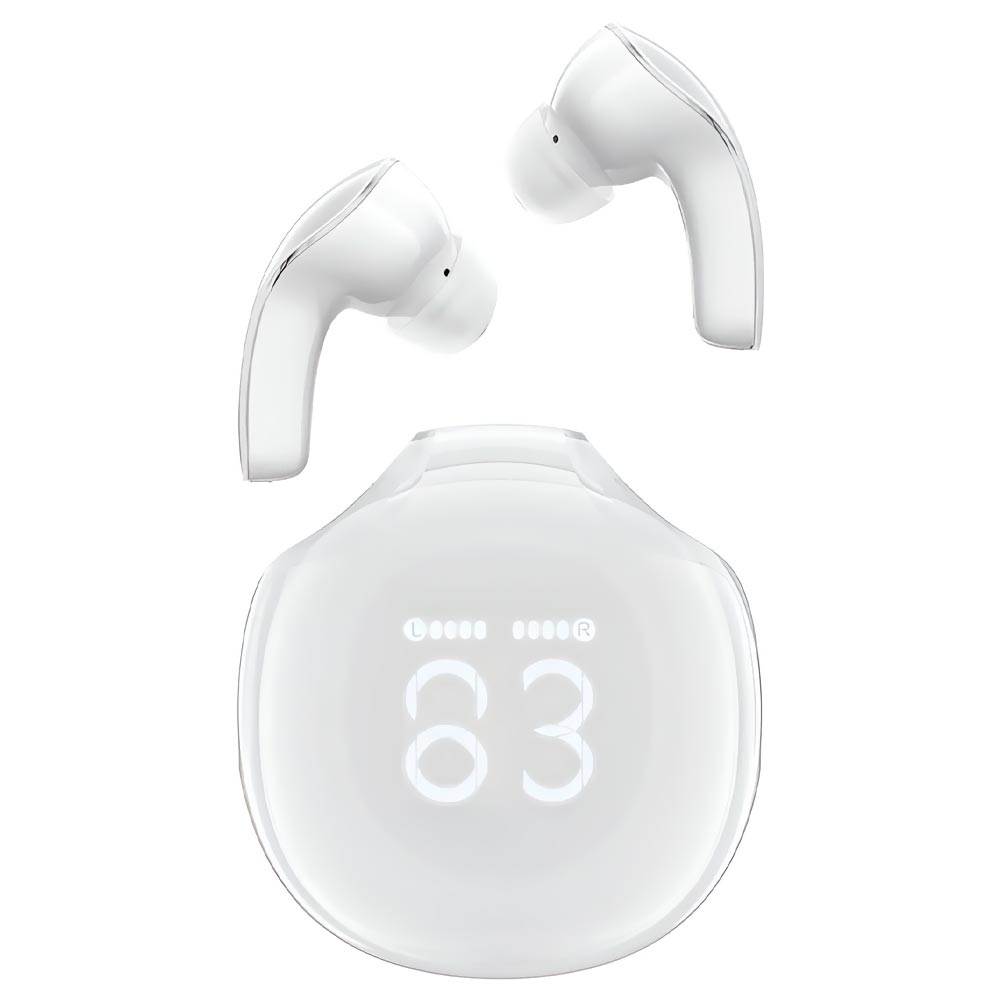 Fone de Ouvido Acefast T9/AT9 Crystal Air TBS Earbuds / Bluetooth - Porcelain Branco