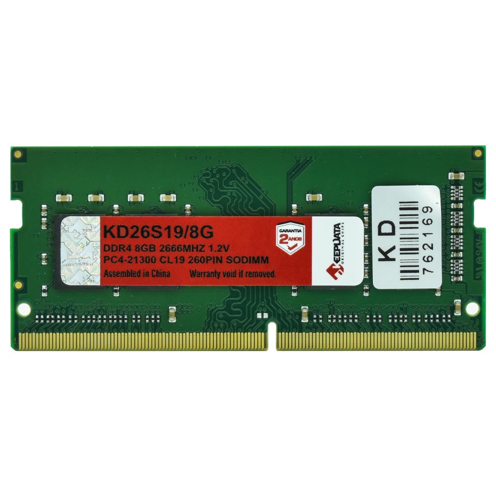 Memória RAM para Notebook Keepdata DDR4 8GB 2666MHz - KD26S19/8G