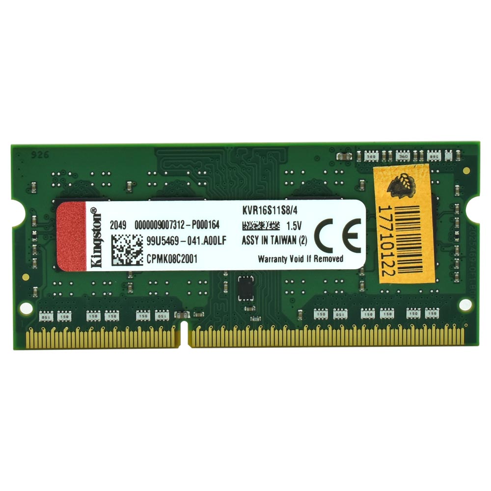 Memória RAM para Notebook Kingston DDR3 4GB 1600MHz - KVR16S11S8/4