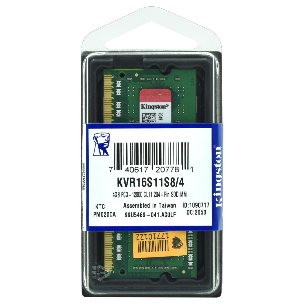 Memória RAM para Notebook Kingston DDR3 4GB 1600MHz - KVR16S11S8/4