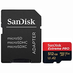 Cartão de Memória Micro SD Sandisk Extreme Pro 512GB - SDSQXCD-512G-GN6MA