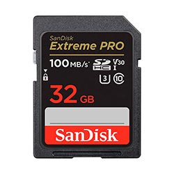 Cartão de Memória SD SanDisk Extreme Pro V30 U3 32GB 4K - SDSDXXO-032G-GN4IN