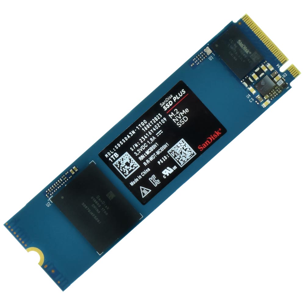 SSD SanDisk M.2 1TB Plus NVMe - SDSSDA3N-1T00-G26