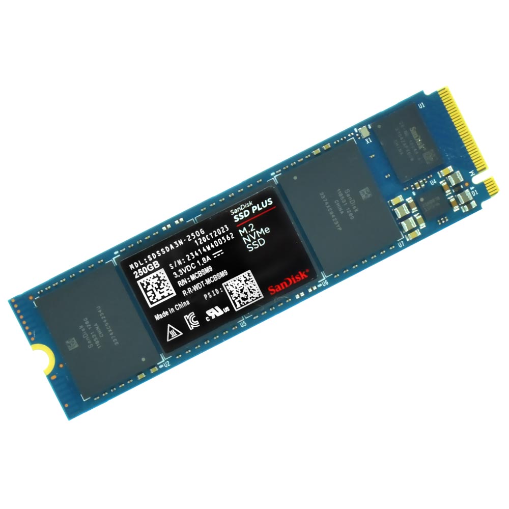 SSD SanDisk M.2 250GB Plus NVMe - SDSSDA3N-250G-G26
