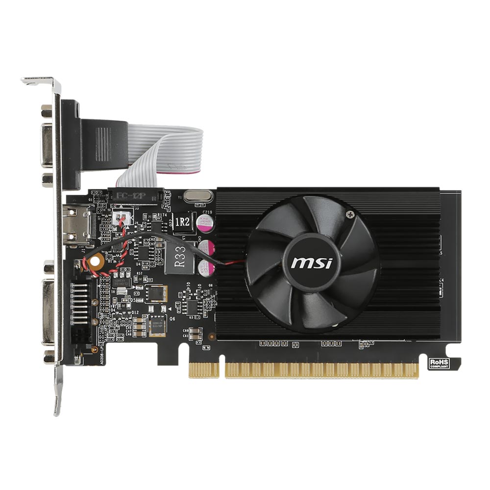 Placa de Vídeo MSI Afterburner LP 2GB GeForce GT710 DDR3 - GT710 2GD3