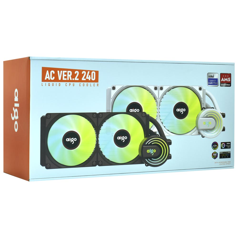 Water Cooler para Processador Aigo AC VER.2 240 ARGB 240MM - Branco