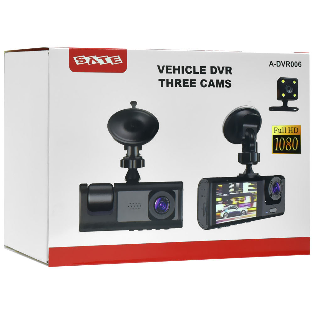 Câmera para Carro Satellite A-DVR006 FHD / 1080P - Preto