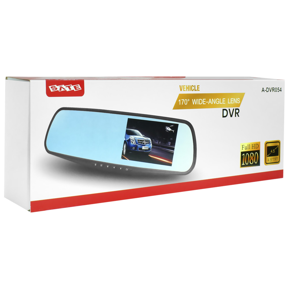 Câmera para Carro Satellite A-DVR054 Retrovisor FHD / 1080P - Preto