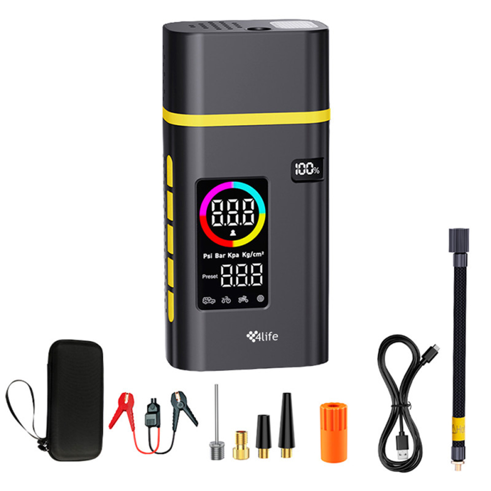 Carregador de Arranque Portátil 4LIFE FL22C205B / Compressor de Ar 150PSI - Preto