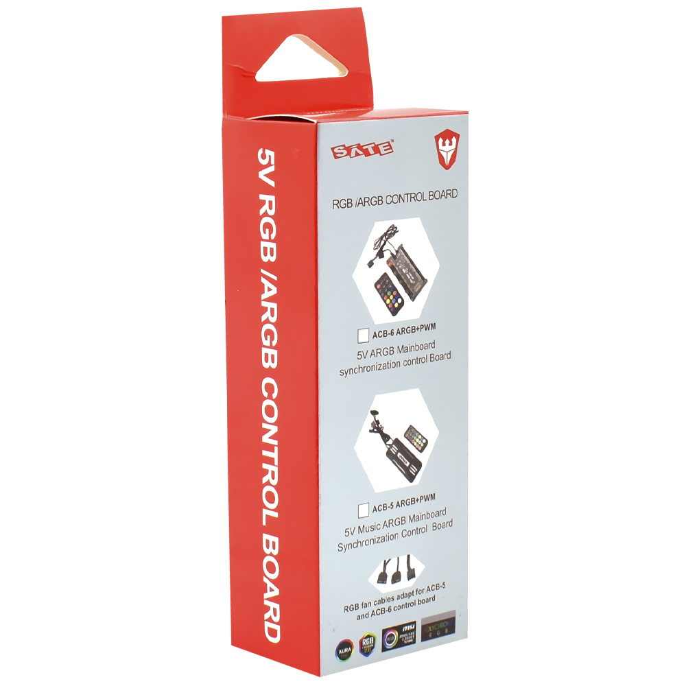 Controlador para Cooler Satellite ACB-72 PWM 5V-12V / ARGB - Branco