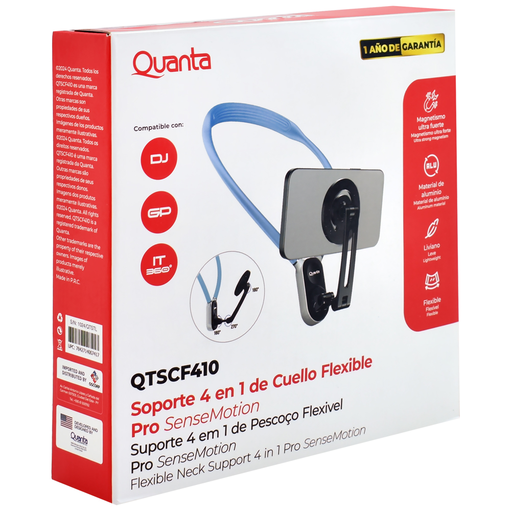 Suporte de Celular Quanta QTSCF410 Pescoço - Preto