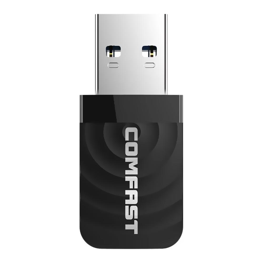 Adaptador Wi-Fi Comfast CF-812AC USB Dual Band / 2.4GHz / 5GHz / 1300Mbps - Preto