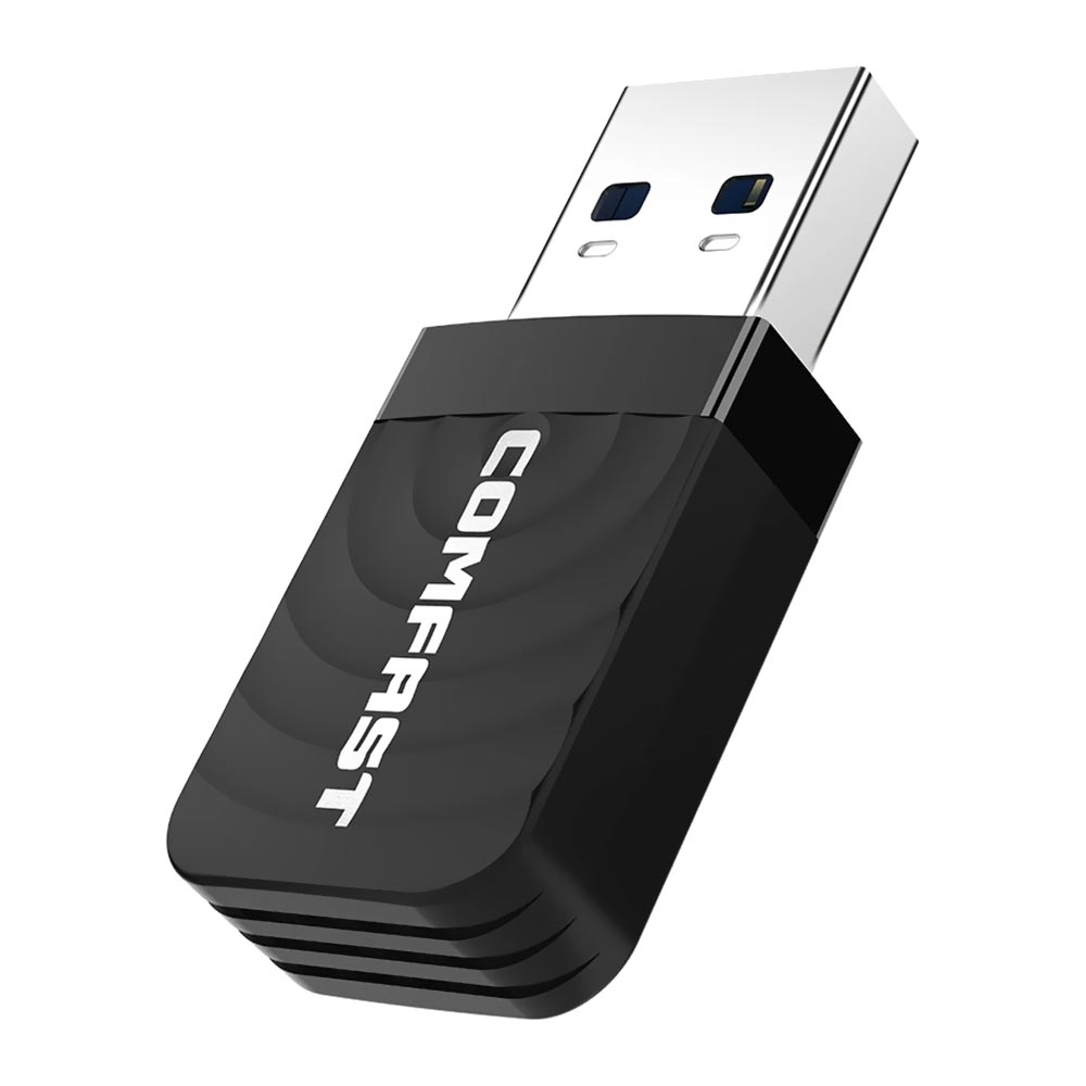 Adaptador Wi-Fi Comfast CF-812AC USB Dual Band / 2.4GHz / 5GHz / 1300Mbps - Preto