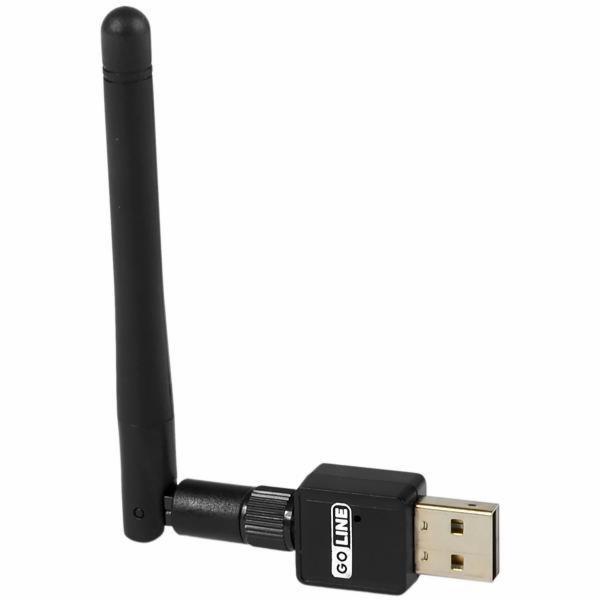Adaptador Wi-Fi Goline GL-06T USB com Antena / 2.4GHz / 150Mbps - Preto