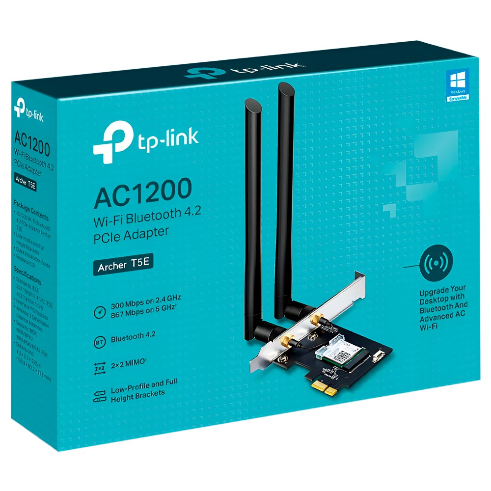 Adaptador Wifi / Bluetooth 4.2 Tp-Link Archer T5E PCI Express Dual Band - 300Mbps