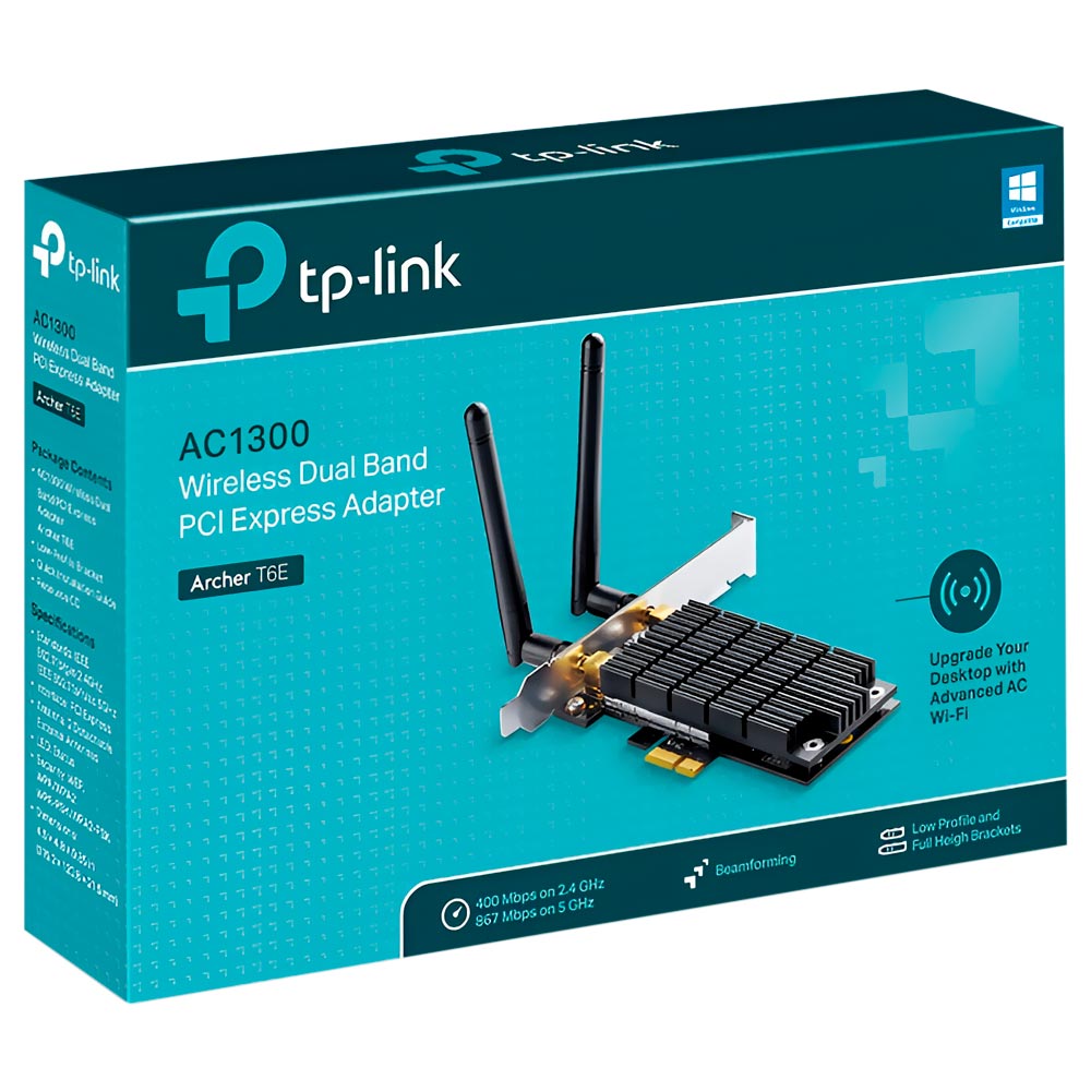 Adaptador Wifi Tp-Link Archer T6E PCI Express Dual Band / 2.4GHz / 5GHz - 1300Mbps