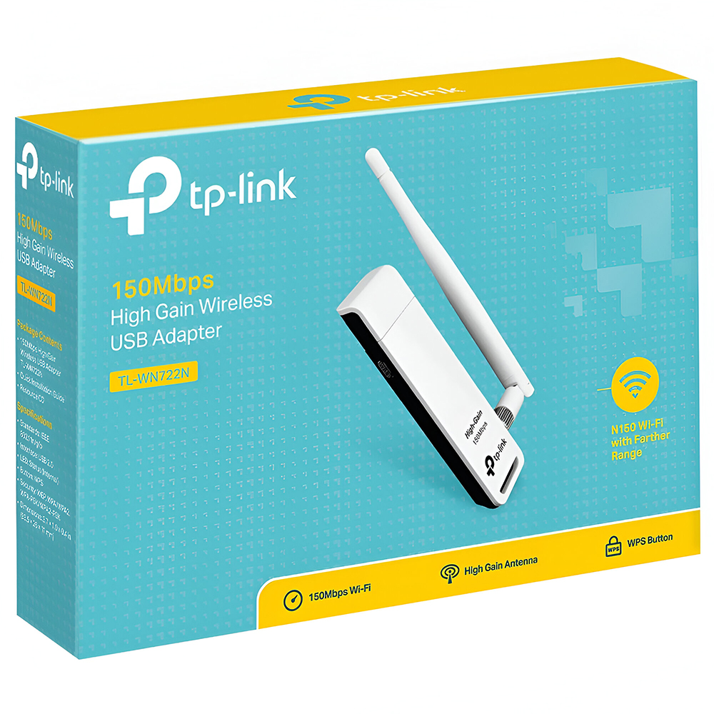 Adaptador Wifi Tp-Link TL-WN722N USB / 2.4GHz -150Mbps