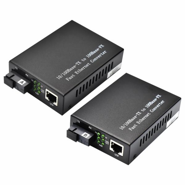 MEDIA CONV. 20KM 10/100M HL-1111S-20A/B PAR FIBER 