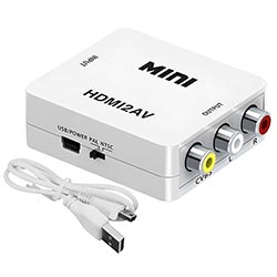 Adaptador Conversor HDMI2AV Full HD 1080 HDMI / RCA - Branco