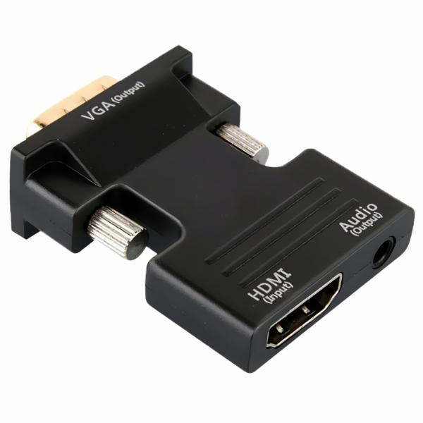 Adaptador Conversor VGA Macho / HDMI Fêmea / Audio