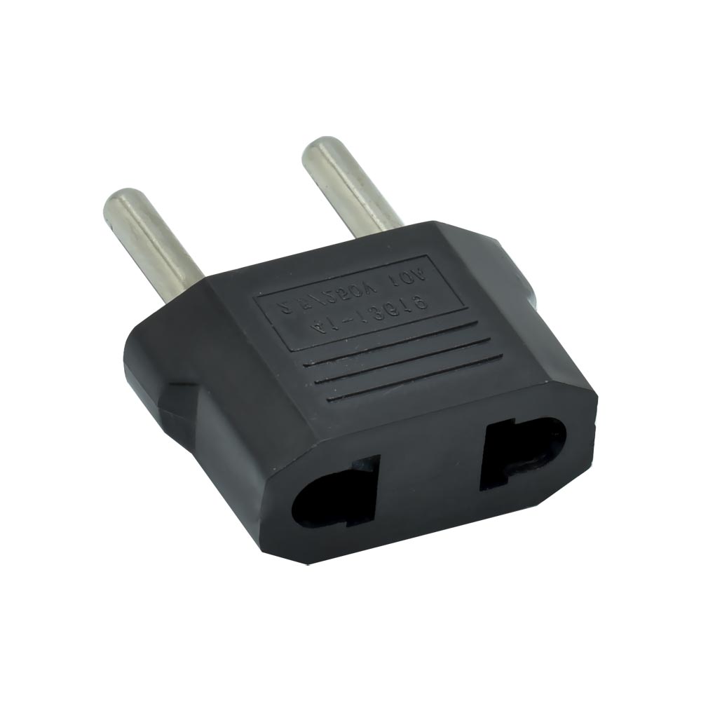 Adaptador Tomada Europeu Padrão Americano - Preto