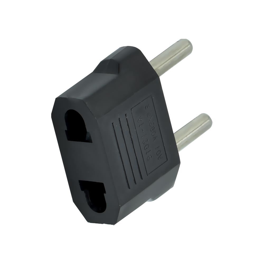 Adaptador Tomada Europeu Padrão Americano - Preto