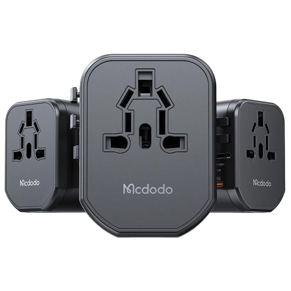 Adaptador Tomada Universal Mcdodo CP-3471 20W / USB / USB-C - Preto