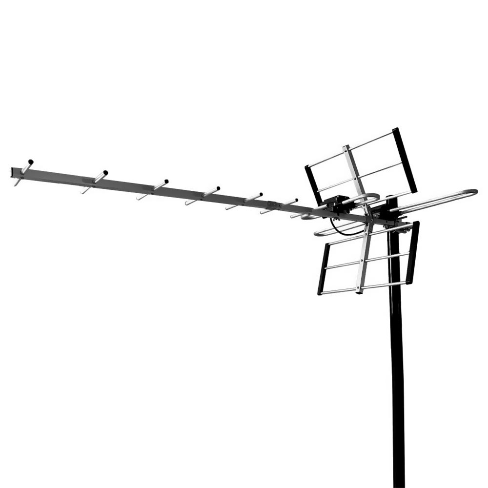 Antena para TV Digital Quanta QTKANTV600 Externa / FM / VHF / UHF - Preto