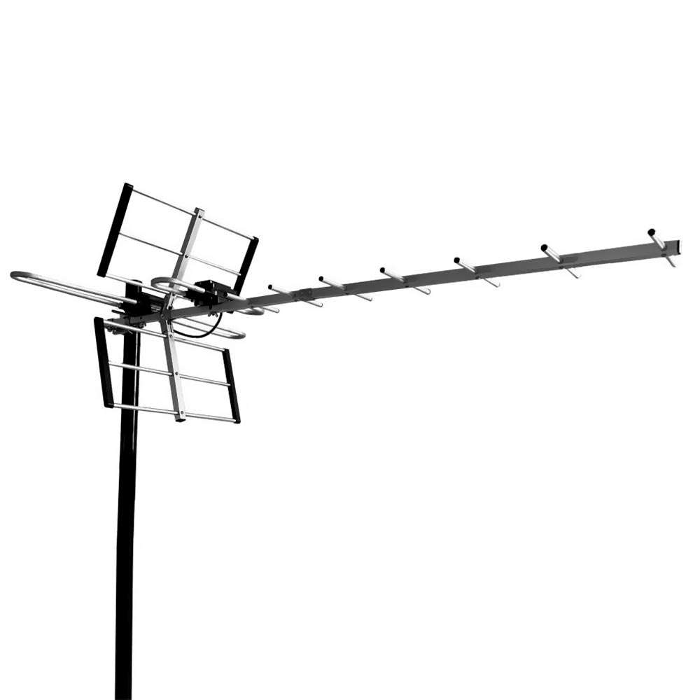 Antena para TV Digital Quanta QTKANTV600 Externa / FM / VHF / UHF - Preto