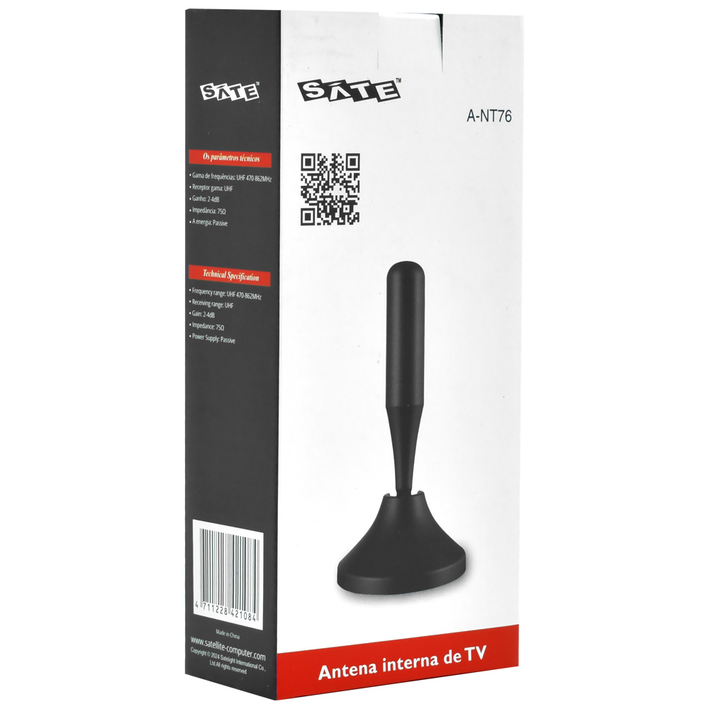 Antena para TV Digital Satellite A-NT76 Interna / UHF - Preto