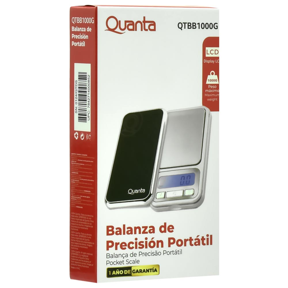 Balança de Precisão Portátil Quanta QTBB1000G Prata - 1000G