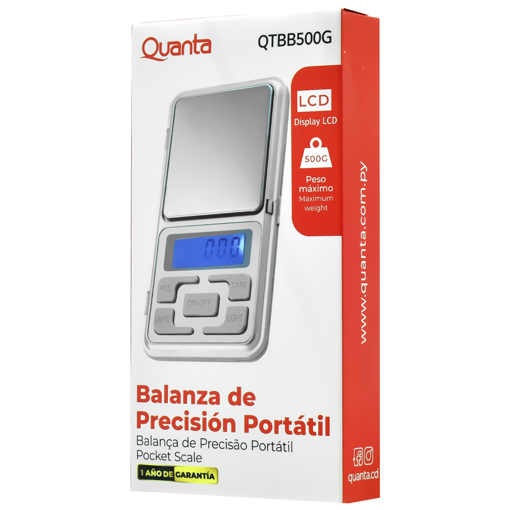Balança de Precisão Portátil Quanta QTBB500G Prata - 500G