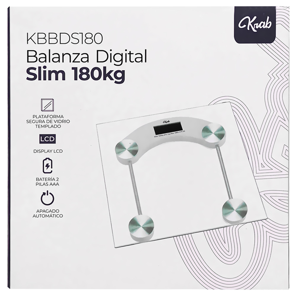 Balança Digital Krab KBBDS180 Slim - 180Kg