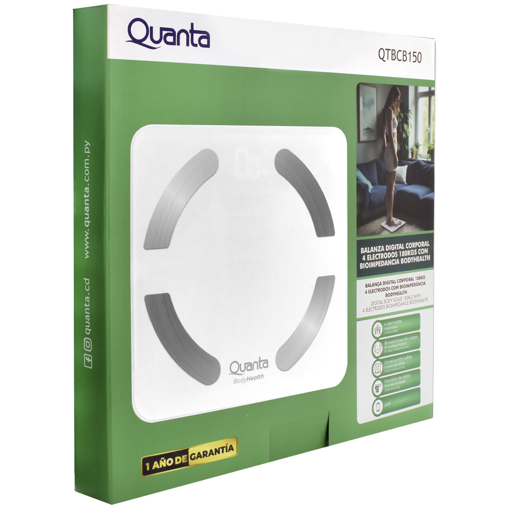 Balança Digital Quanta QTBCB150 Bioimpedancia Branco - 180KG