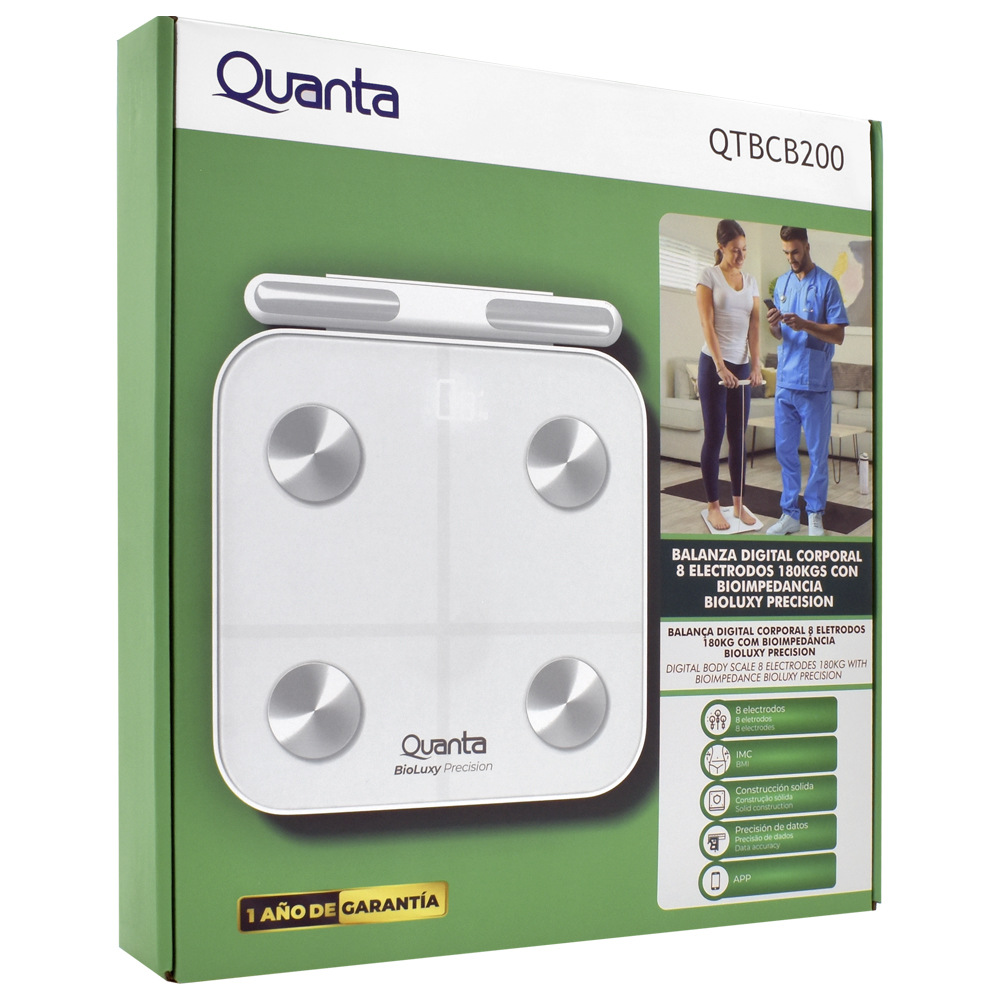 Balança Digital Quanta QTBCB200 Bioimpedancia Bioluxy Branco - 180KG