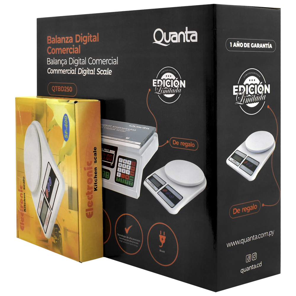 Balança Digital Quanta QTBD250 Comercial 40KG + Balança Electronic SF-400