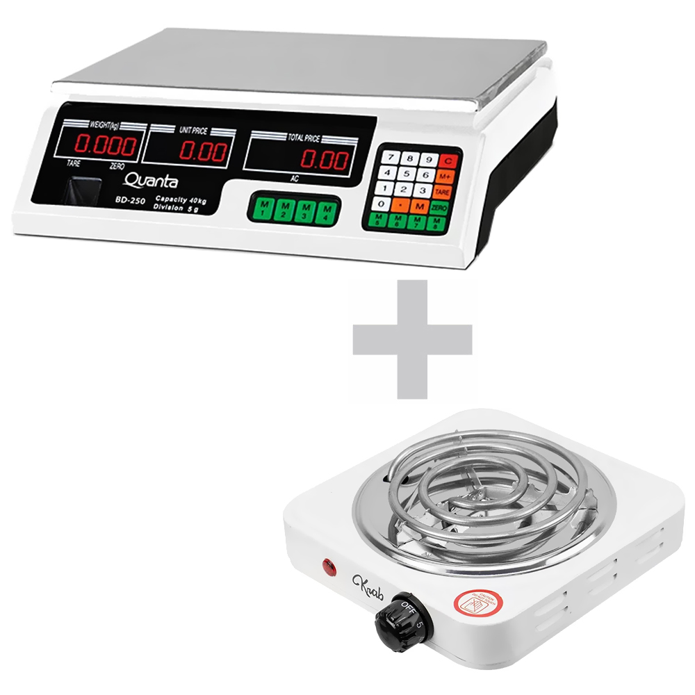 Balança Digital Quanta QTBD250 Comercial 40KG + Fogão KRAB KBCE1001