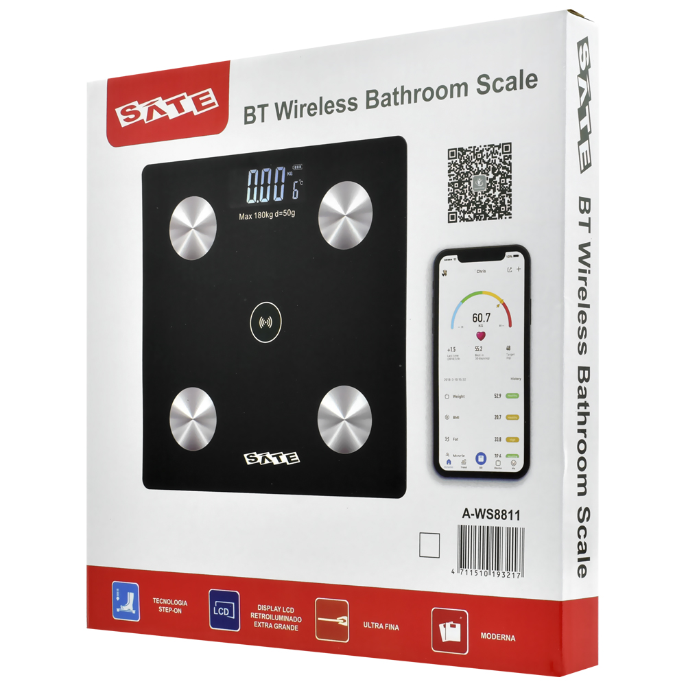 Balança Digital Satellite A-WS8812 Bluetooth / Branco - 180KG