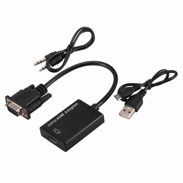 Cabo Adaptador Conversor VGA Macho para HDMI Fêmea / Áudio HLD 