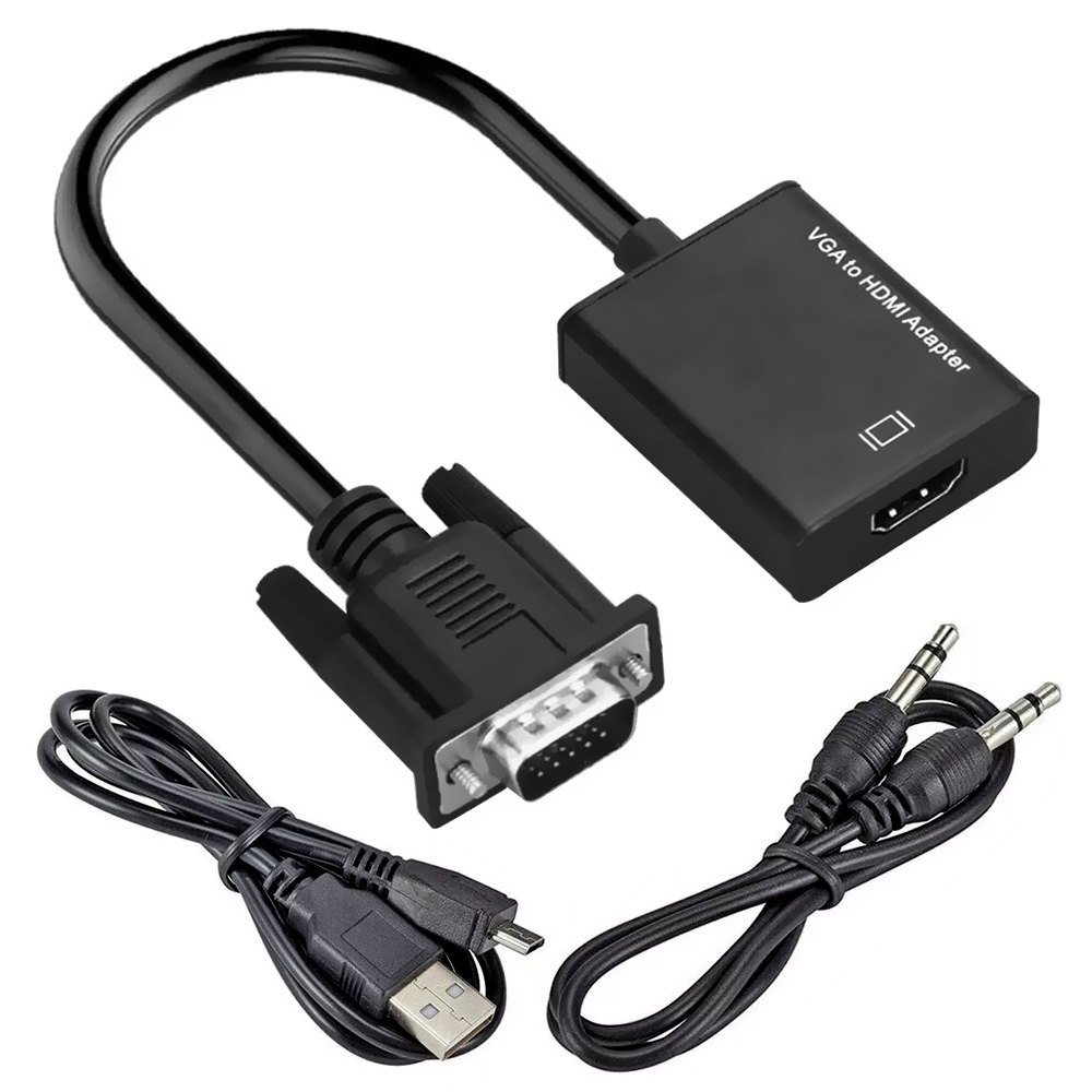 Cabo Adaptador Conversor VGA Macho para HDMI Fêmea / Áudio HLD 