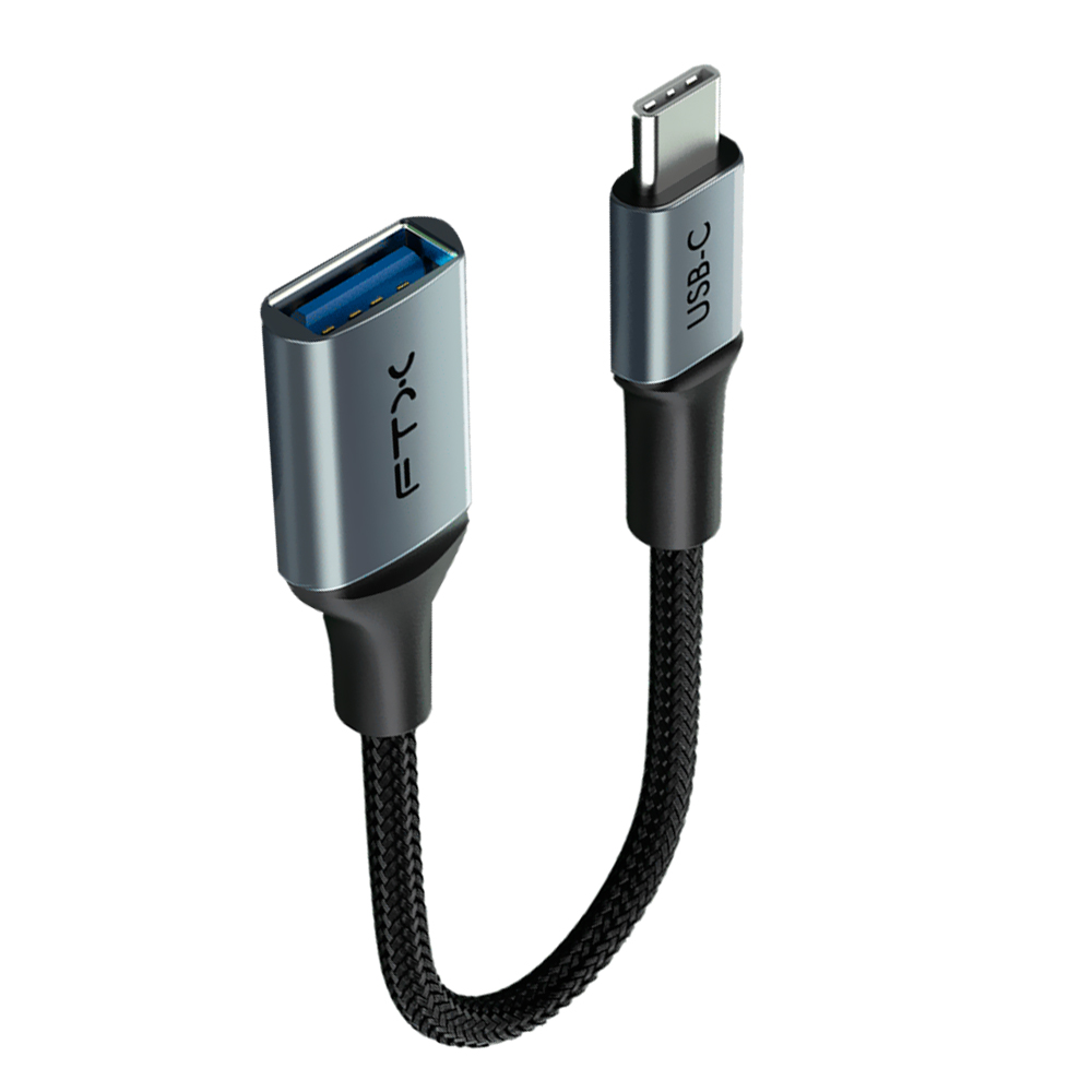 Cabo Adaptador FTX USB-C Macho para USB 3.0 Femea OTG - Cinza (CT-160-PU31-CMHDFN1-S0.2)