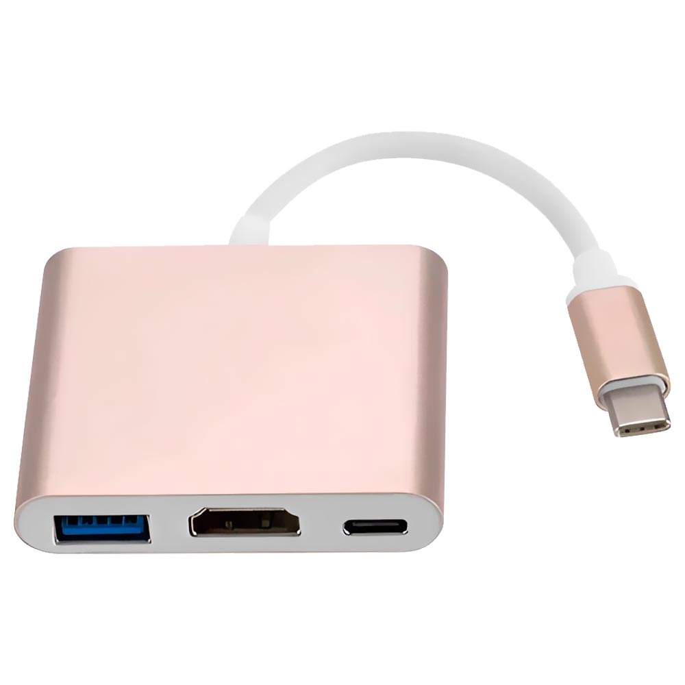Cabo Adaptador HDL USB-C Macho para USB-C  Fêmea / HDMI / USB 3.0