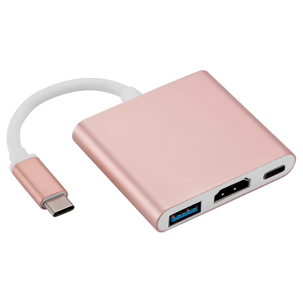 Cabo Adaptador HDL USB-C Macho para USB-C  Fêmea / HDMI / USB 3.0