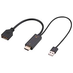 Cabo Adaptador HDMI Macho para displayPort Fêmea / USB 2.0 Macho - 4K H146