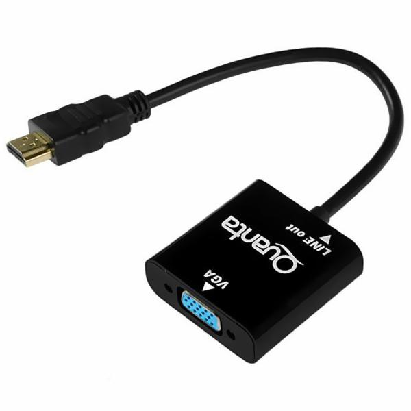 Cabo Adaptador HDMI Macho para VGA Fêmea - Quanta QTHDV34 