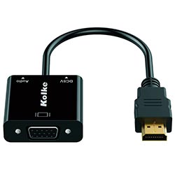 Cabo Adaptador HDMI para VGA / Áudio - Preto Kolke KCA-429